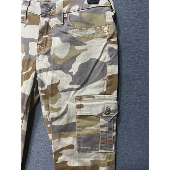 True Religion Womens Camo Cargo Flap Pocket Super Stretchy Skinny Pants Size 27 - Picture 7 of 12